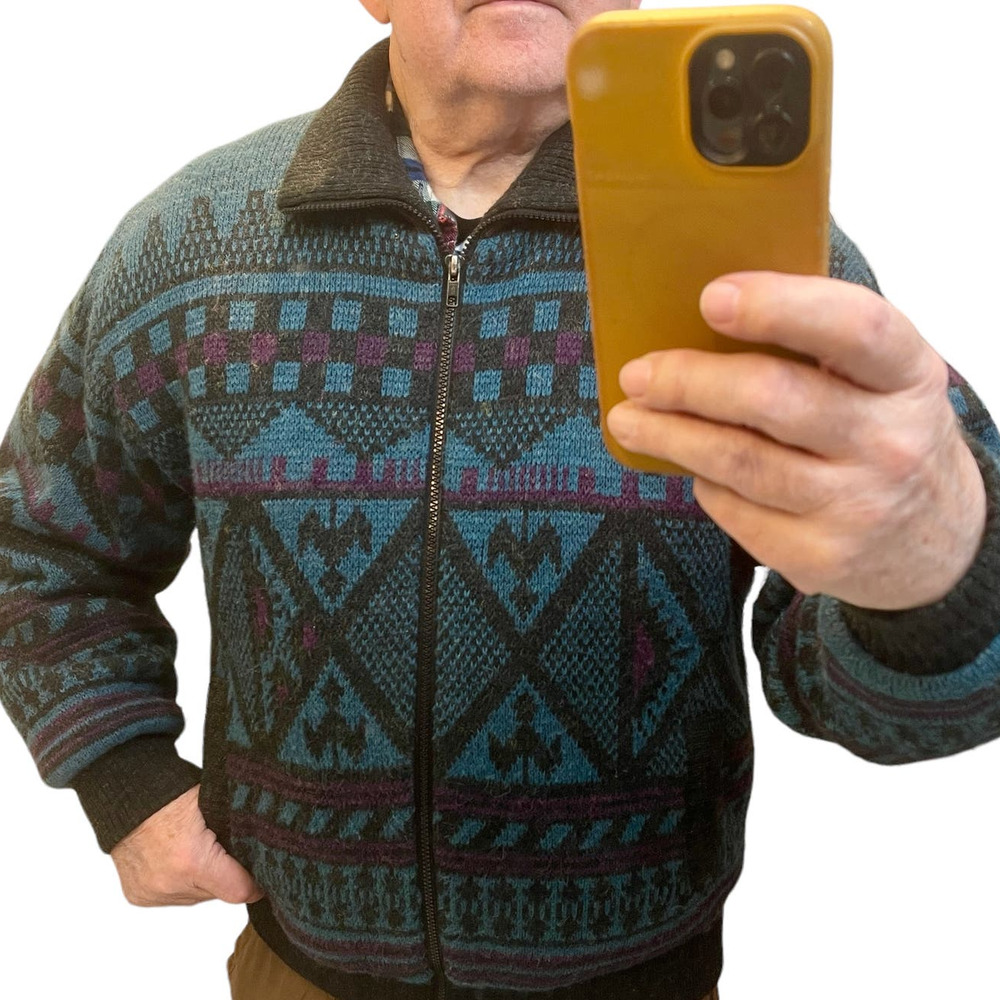 VTG Boulevard by Block Warm Full Zip Sweater Men's Sz L Wool Blend 8.7.2:A-0004